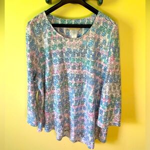 Adorable Pink and Blue Top 2X